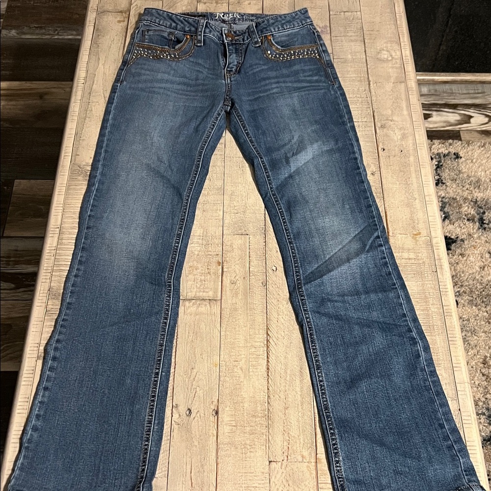 Wrangler Women's Denim Boot Cut Jeans with Brown Accents